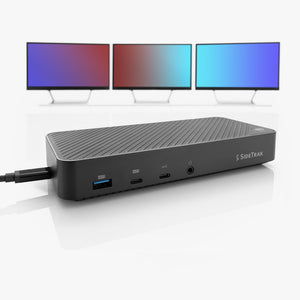 13 Port | Docking Station | SideTrak | 13-Port Docking Station Hub | High-performance SideTrak docking station prominently displayed with a slim profile and multiple port connections, offering seamless connectivity for enhanced productivity and multi-monitor setups.
