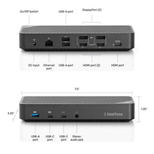 13 Port | Docking Station | SideTrak | 13-Port Docking Station Hub | Detailed specification diagram of SideTrak docking station highlighting the dimensions and precise port arrangement, essential for tech-savvy consumers and space optimization.