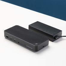 13 Port | Docking Station | SideTrak | 13-Port Docking Station Hub | SideTrak docking station paired with its power adapter, emphasizing the product's energy efficiency and the brand's commitment to delivering convenient power solutions.