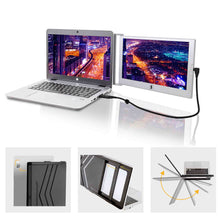 Silver | Slide | SideTrak |  monitor for laptop | silver portable monitor for laptop sidetrack slide on table with detail shots underneath