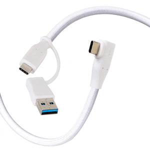 1.5 ft | Black | USB-C | USB-A | SideTrak | USB-C Cord | SideTrak usb-c cord with usb-a adaptor in white