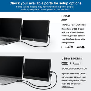 12.5" | Swivel | Triple | SideTrack | cord specifications for the sidetrak 12.5 triple monitor set up