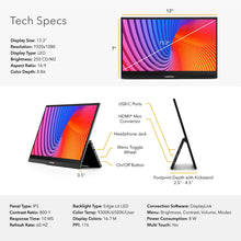 13.3 | Solo Pro | SideTrak | Touchscreen portable monitor for laptop 13 inch | Technical specifications of the SideTrak Solo Pro 13 inch portable monitor