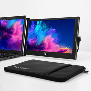 Black | Slide | SideTrak | extended screen for laptop | extended screen for laptop with case on table