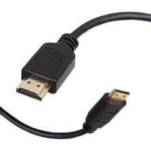 Black | HDMI Cord | Sidetrak | HDMI Cord | Mini HDMI to HDMI Cord Laying on Surface 