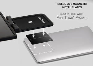 Black | Swivel | SideTrak | SideTrak Metal Plates | laptop with sidetrak swivel metal plate being applied to the back