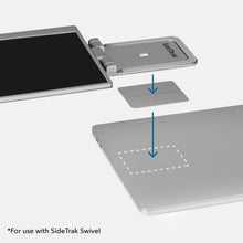 Silver | Swivel | SideTrak | SideTrak Metal Plates | laptop with sidetrak swivel metal plate being applied to the back