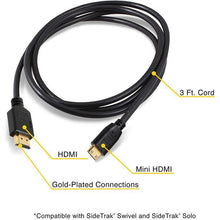Black | HDMI Cord | Sidetrak | HDMI Cord | HDMI Cord and USB-C Cord Connected to SideTrak