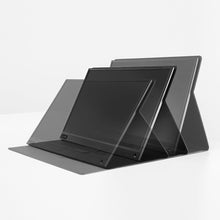 Solo | Econ | SideTrak | Travel Monitor | Sidetrak Solo showing three varying angles using the case as a stand