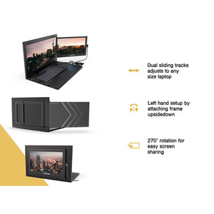Black | Slide | SideTrak | extended screen for laptop | different views of the sidetrak slide extended screen for laptop