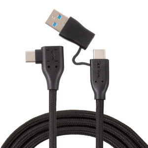 3 ft | Black | USB-C | USB-A | SideTrak | USB-C Cord | SideTrak USB-C Cord & USB-A Adapter