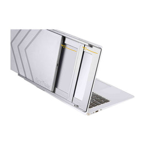 Silver | Slide | SideTrak |  monitor for laptop | silver sidetrack slide portable monitor for laptop on table