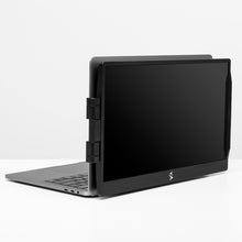 12.5" | Swivel | Triple | SideTrack | Triple Monitor Laptop | swivel 12 attached to a laptop and rotated fully 