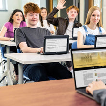 11'' | Swivel Essential | Sidetrak | Monitor Portable | students in class showing their answers on their essential portable monitors