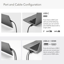 14" Dark Gray | Swivel | SideTrak | Monitor Portable | swivel 14'' port and cable configuration