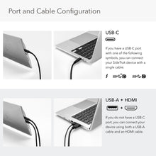 14" Silver | Swivel | SideTrak | Monitor Portable | swivel 14'' port and cable configuration