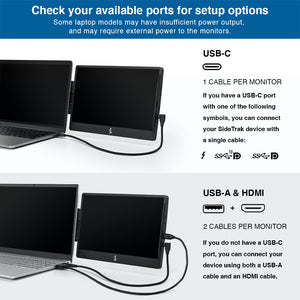 12.5" | Swivel | Triple | SideTrack | cord specifications for the sidetrak 12.5 triple monitor set up